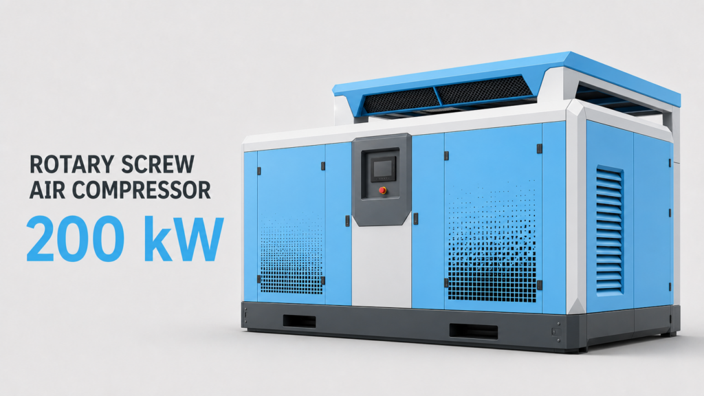 200-kW-Permanentmagnet‑Schrägrotorluftkompressor mit Öl‑ und Luftkühlung sowie Frequenzumrichter