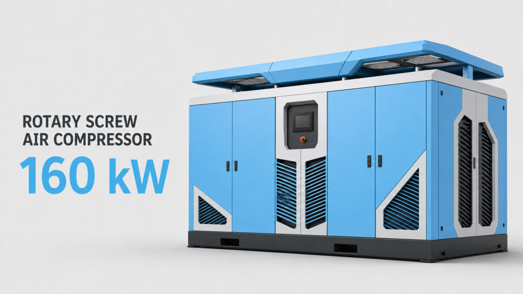 160‑kW‑Permanentmagnet‑Schrägrührerschraubenluftkompressor mit Öl- und Luftkühlung